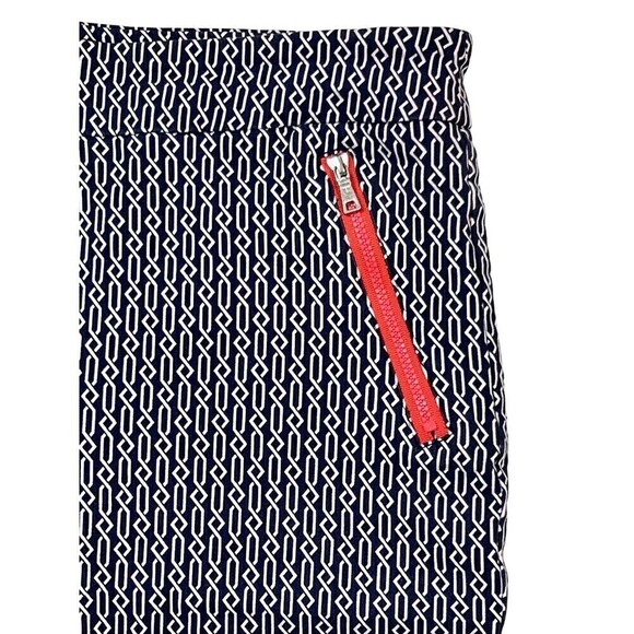 Ep Pro Bermuda Womens Shorts Size 10 Stretch Navy White Chain Link Orange Zipper - Picture 2 of 7